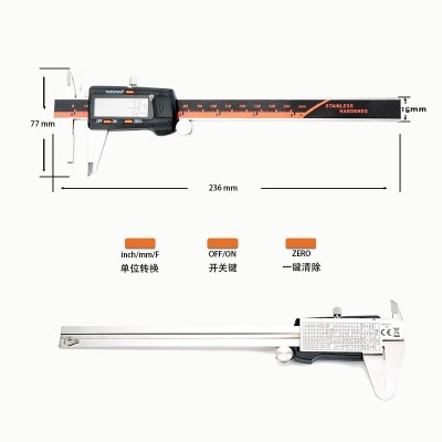 不锈钢数显卡尺分数卡尺数字游标卡尺0-150mm电子卡尺高精度图5